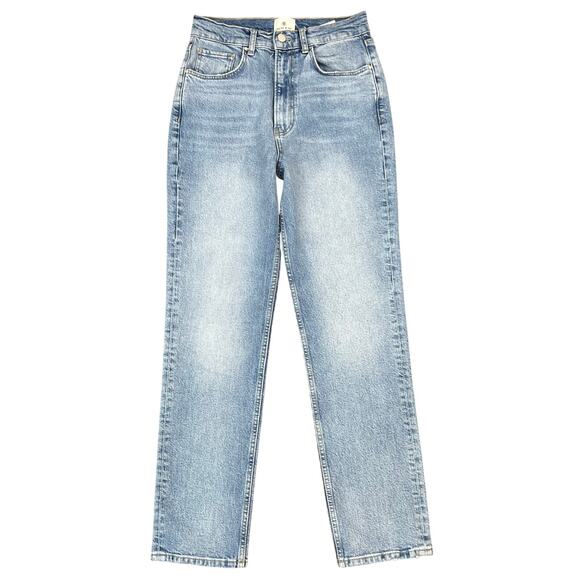Anine Bing Denim - Anine Bing High Waisted Light-Wash Denim Straight Leg Jeans (Sz 27)